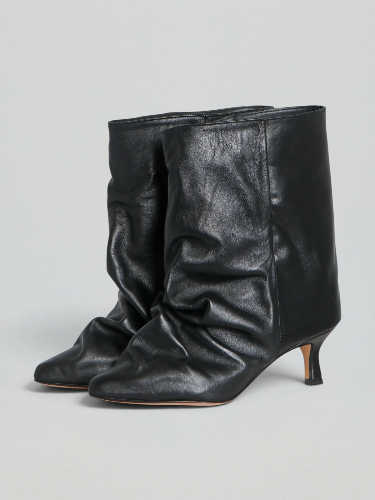 Stivali in pelle arricciati