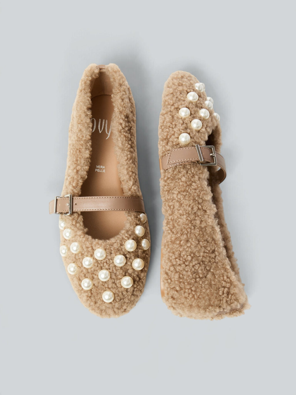 Mary jane in tessuto teddy