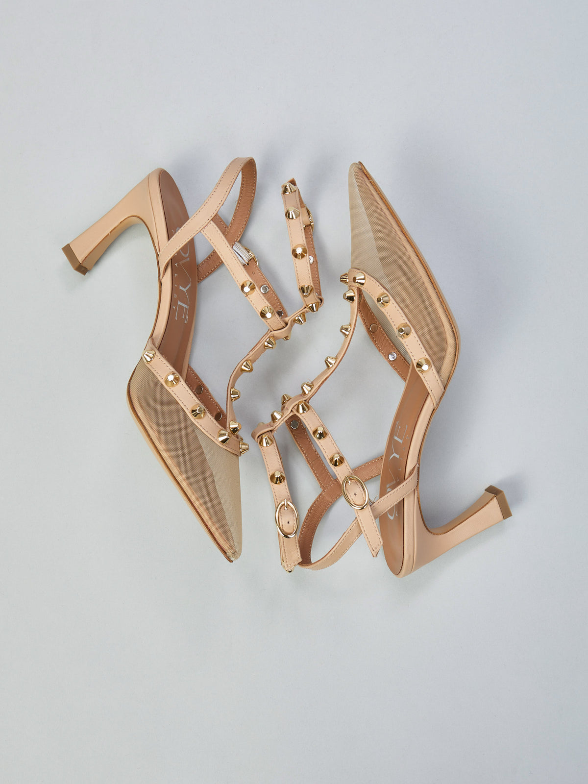 Mesh t-strap slingback