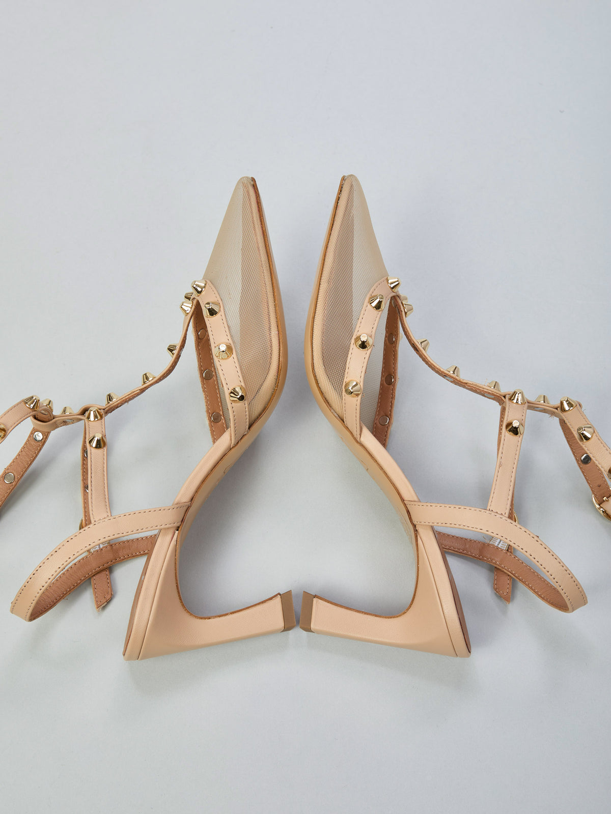 Mesh t-strap slingback