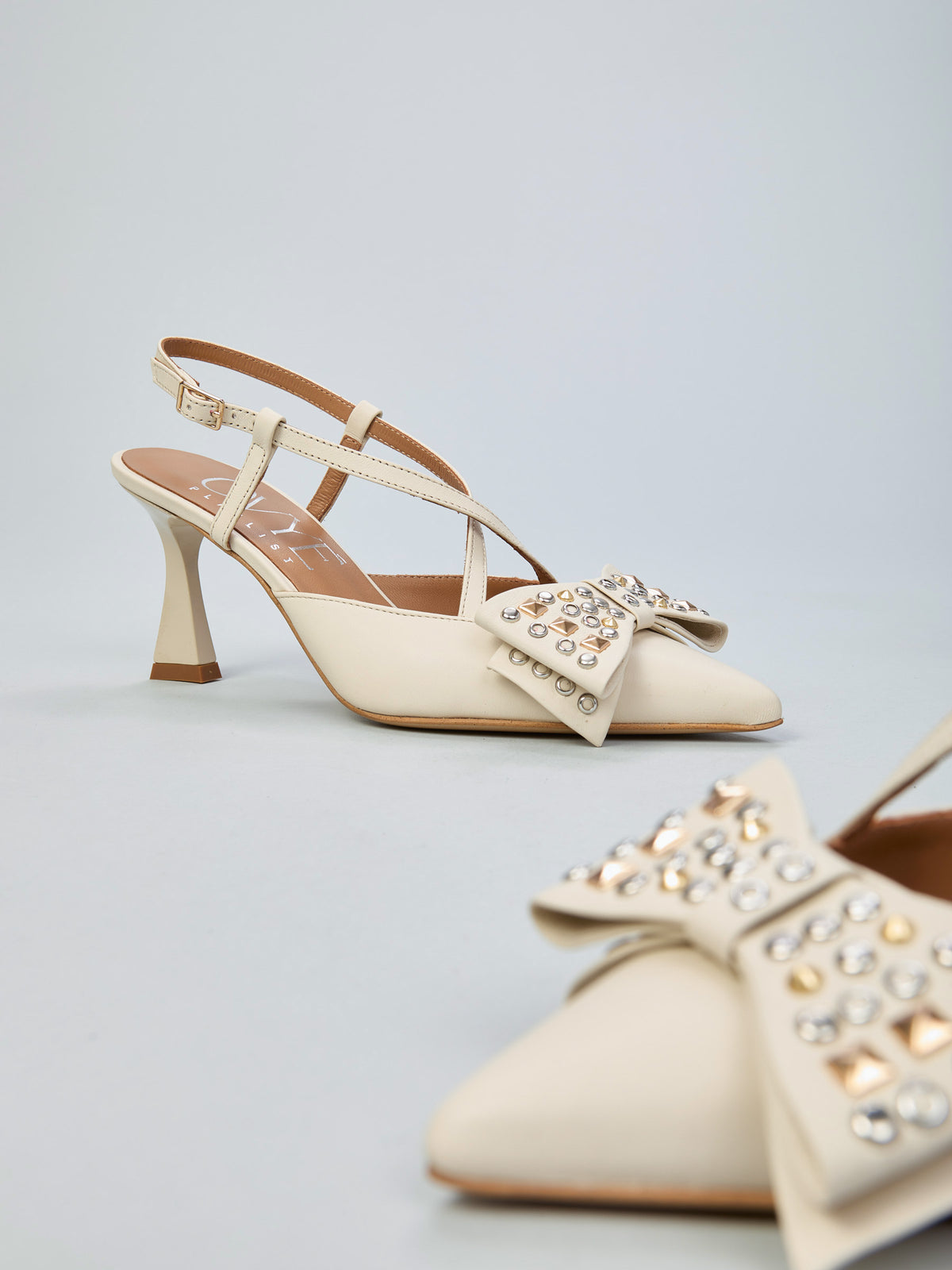 Leather slingbacks