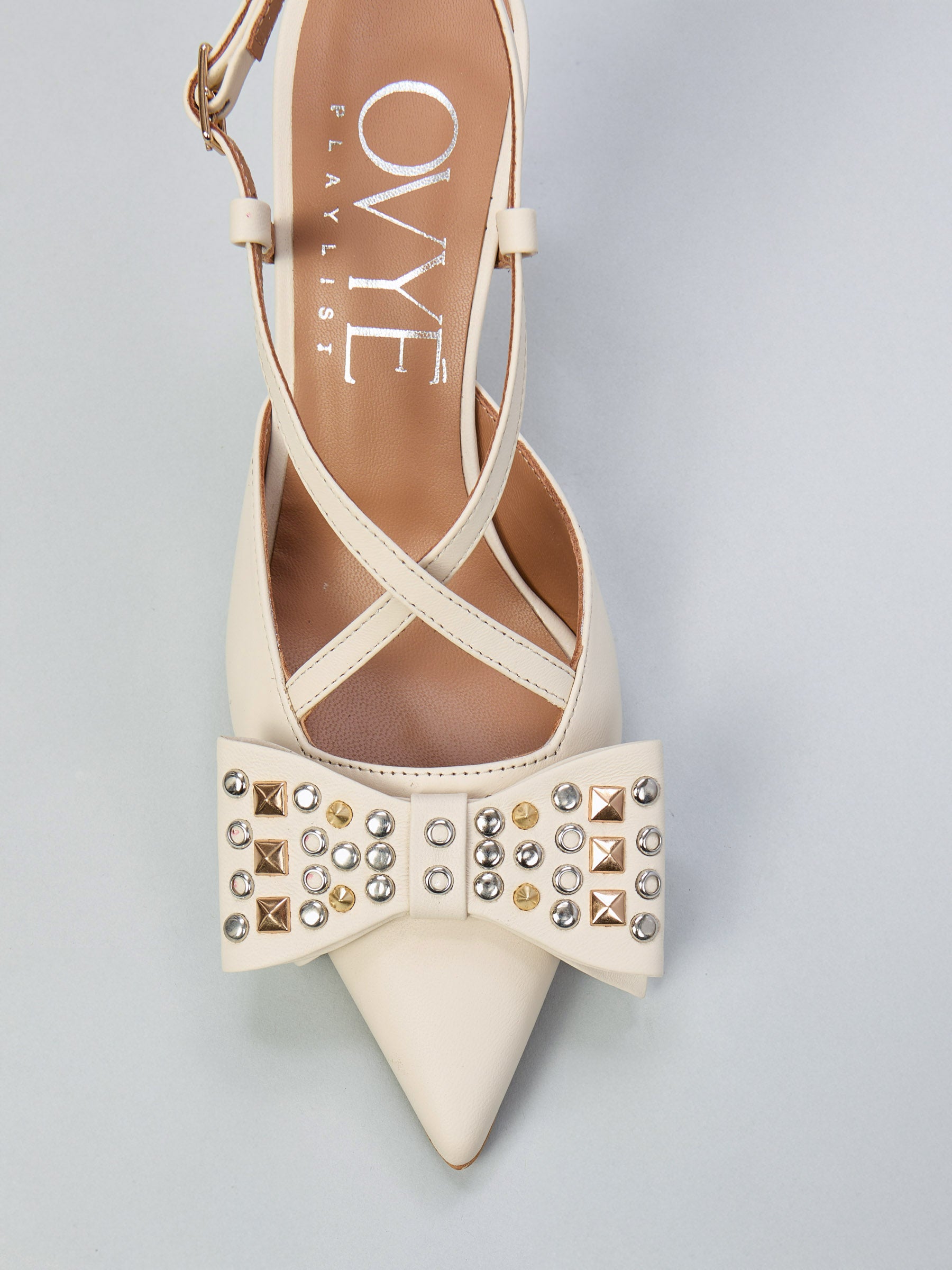 Leather slingbacks