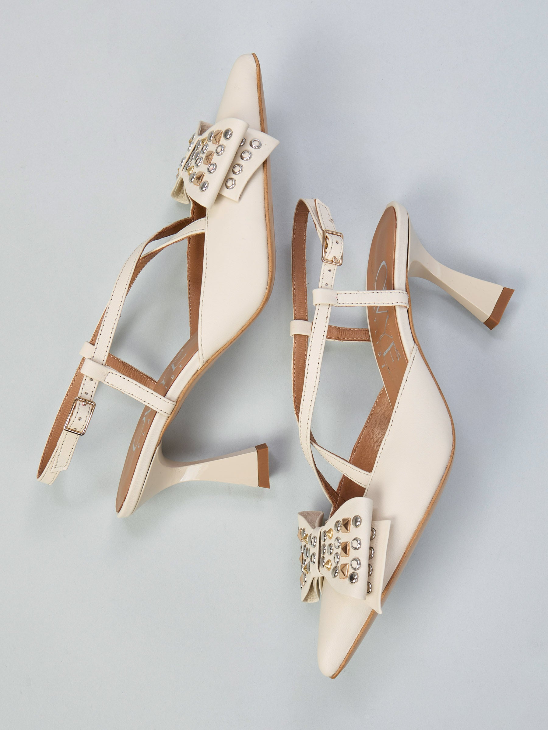 Leather slingbacks