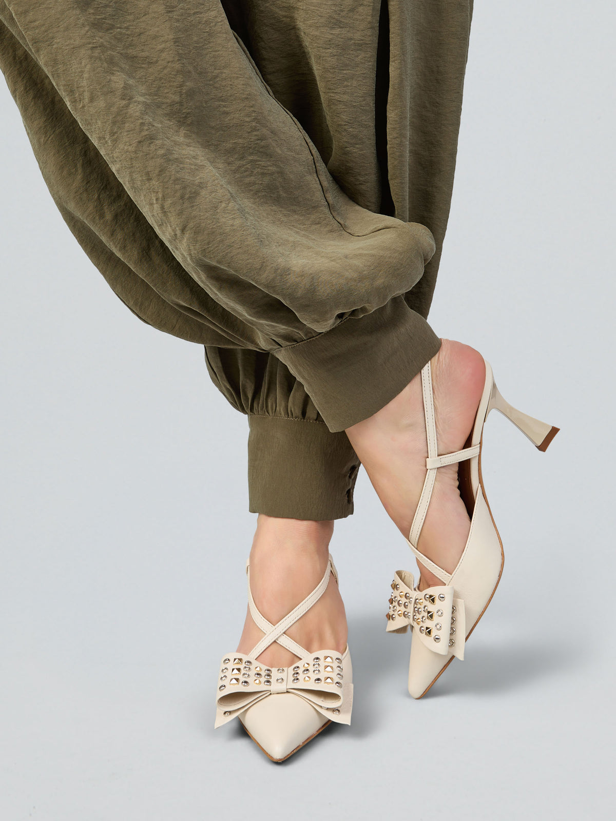 Leather slingbacks