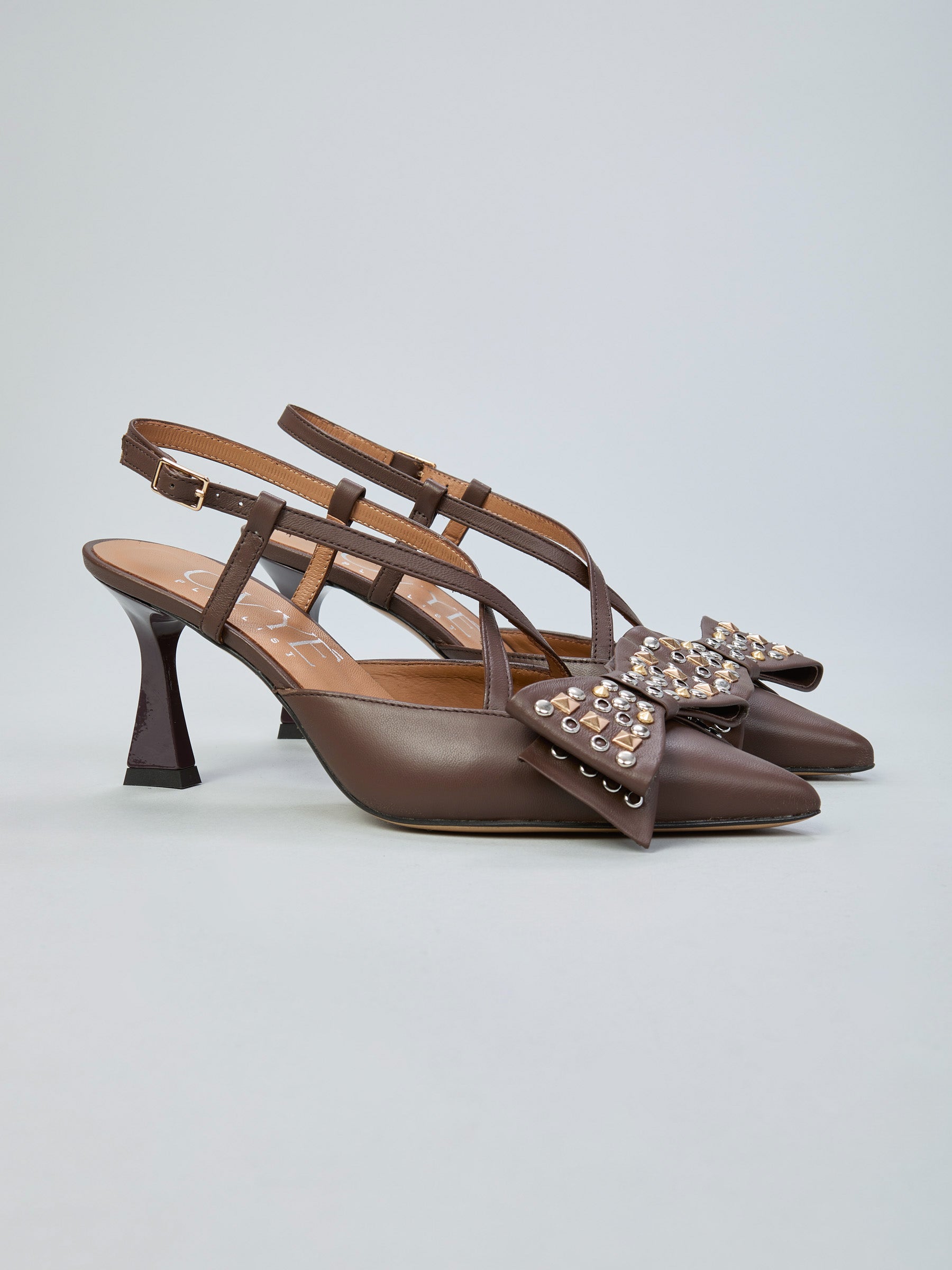 Leather slingbacks