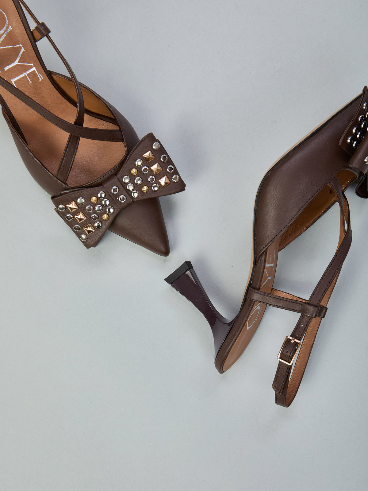 Leather slingbacks
