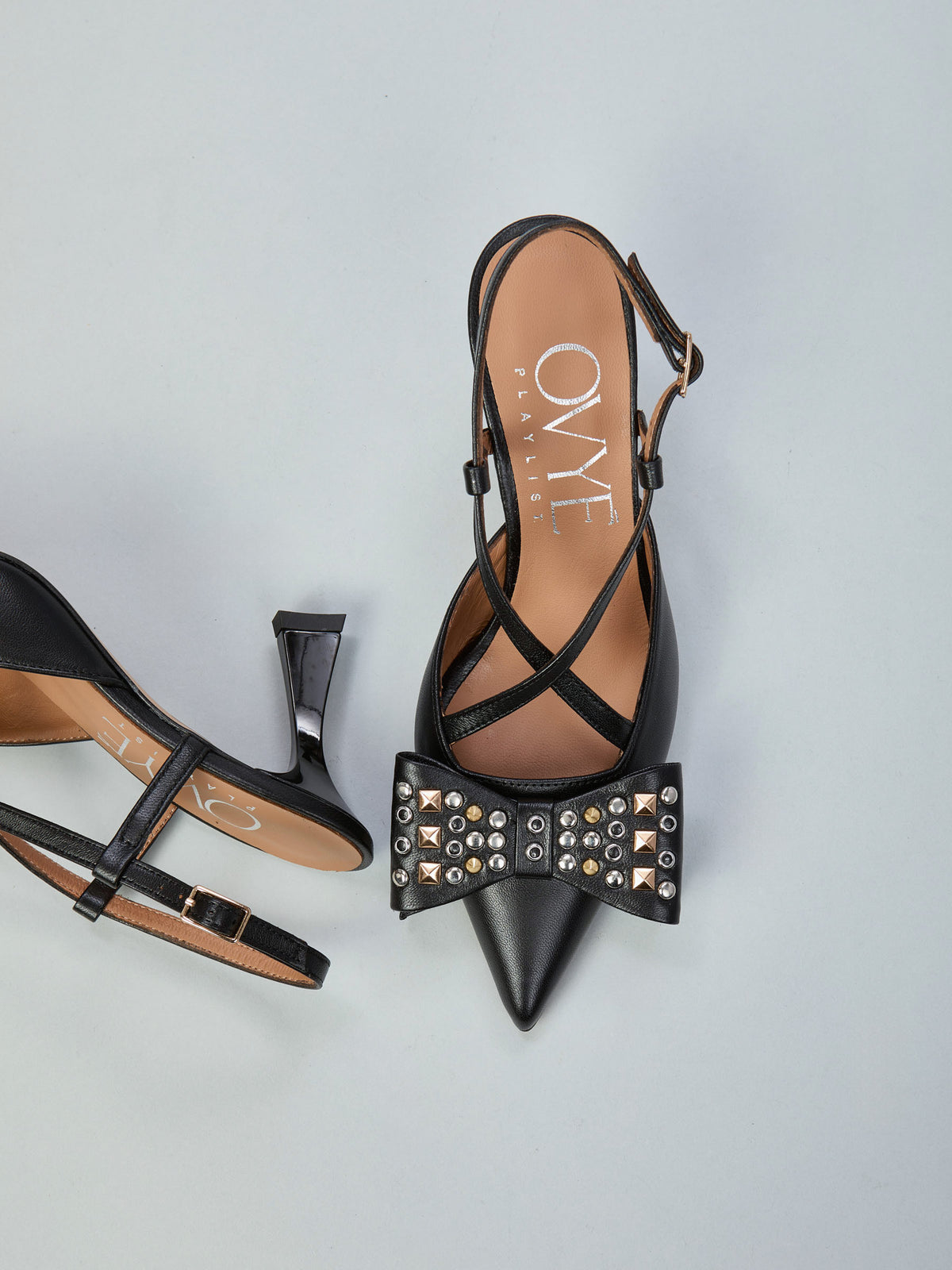 Slingpumps aus Leder