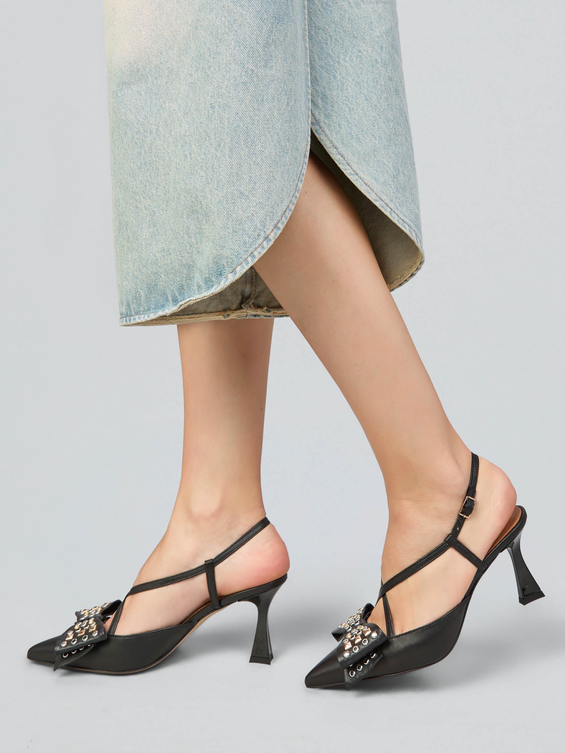 Slingpumps aus Leder