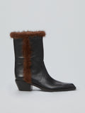 Texan low leather boots with inserts