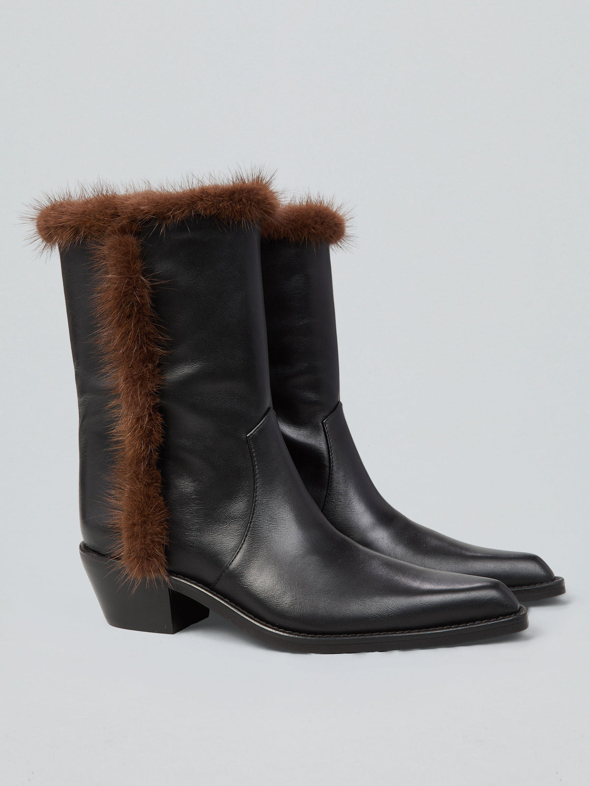 Texan low leather boots with inserts