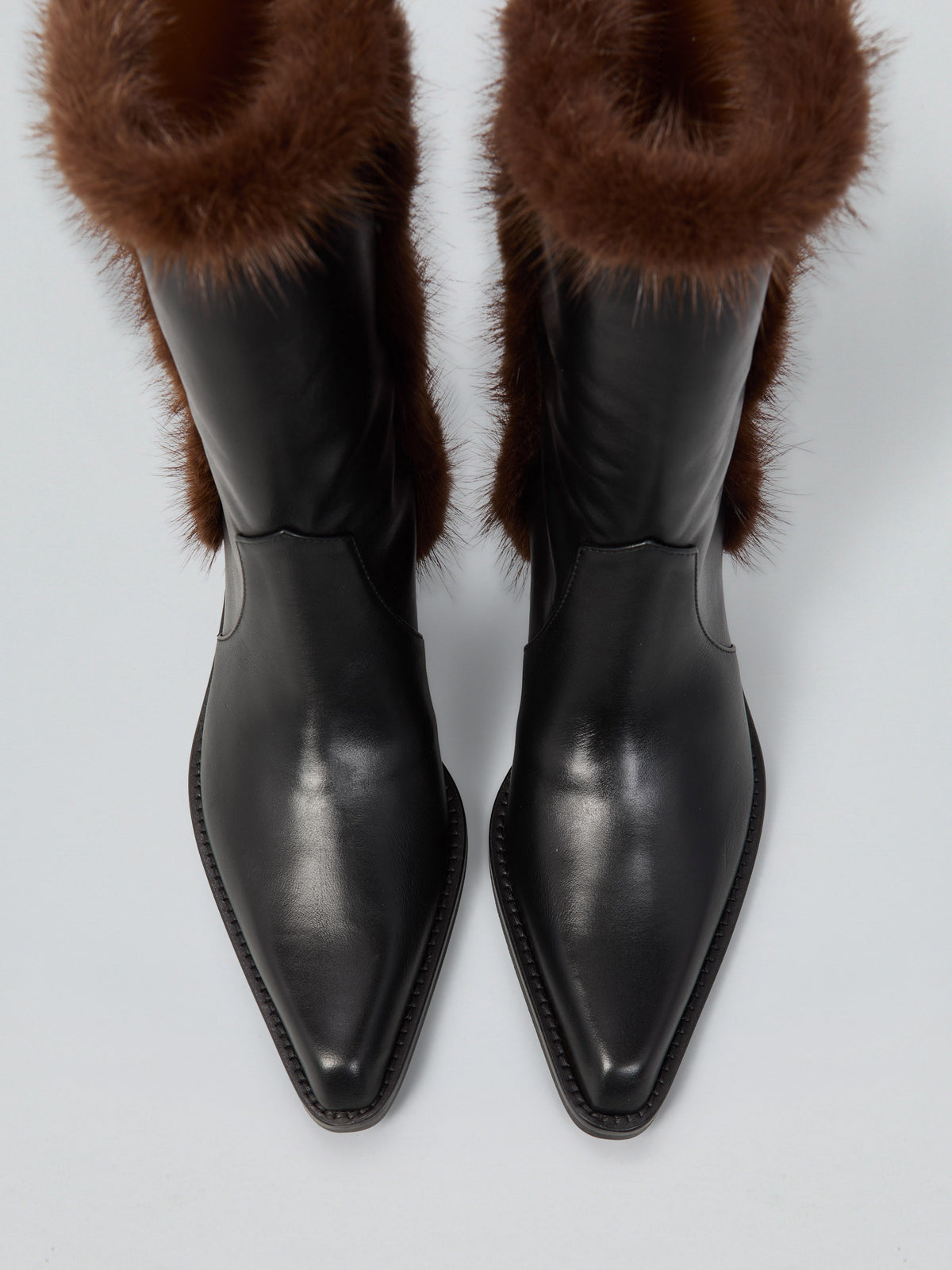 Texan low leather boots with inserts