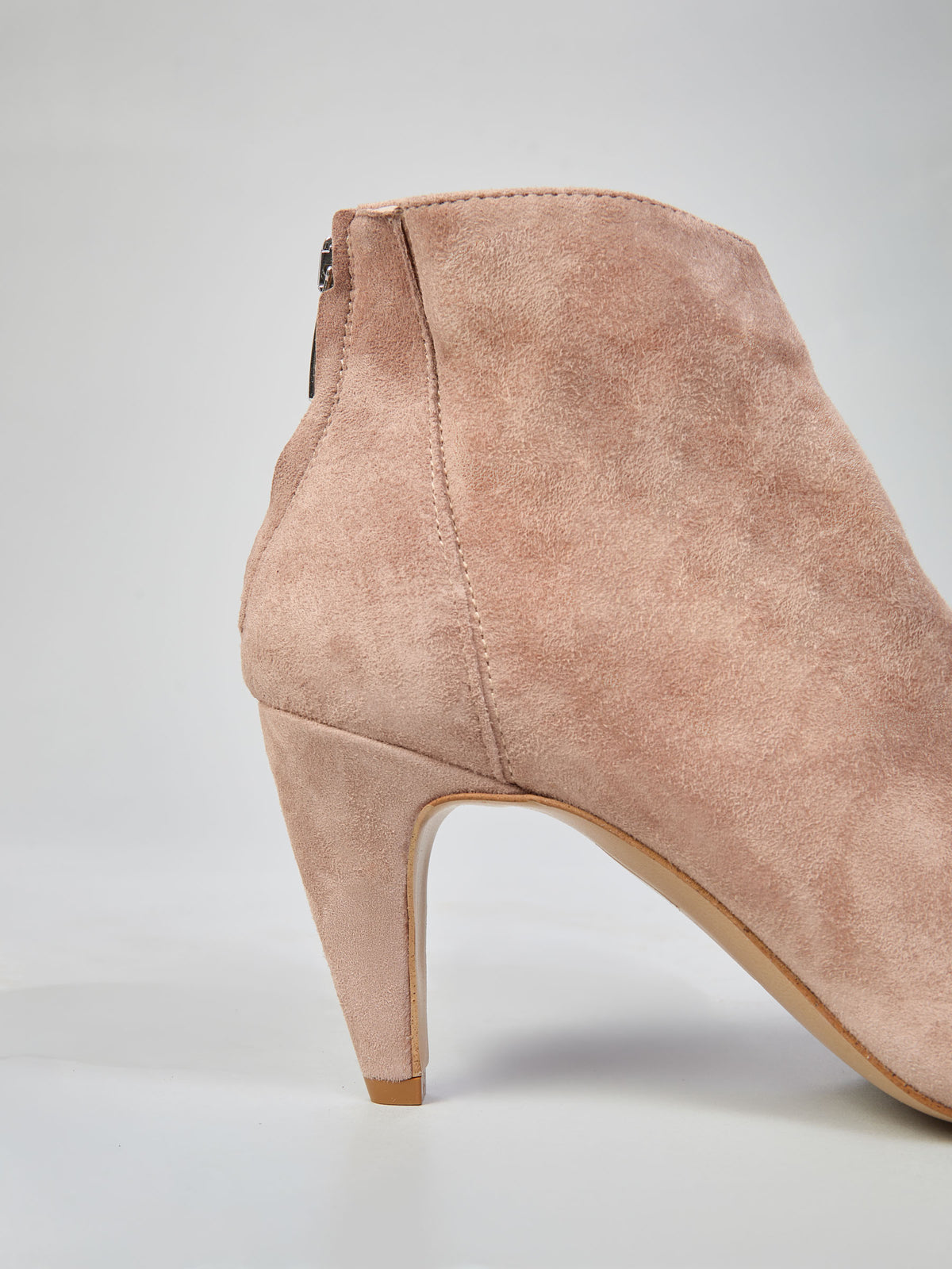 Peep-toe suede ankle boots