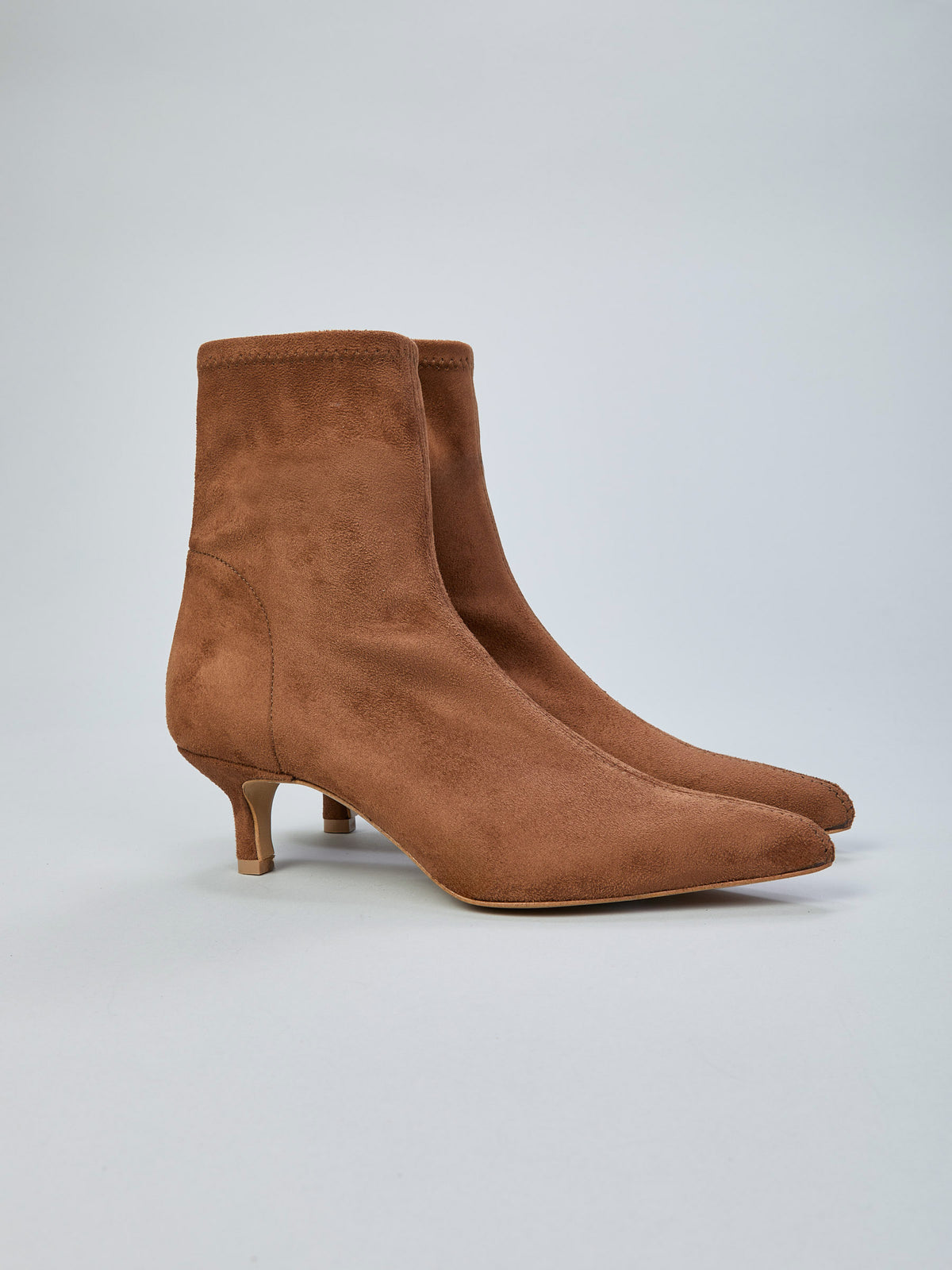 Stretch suede ankle boots