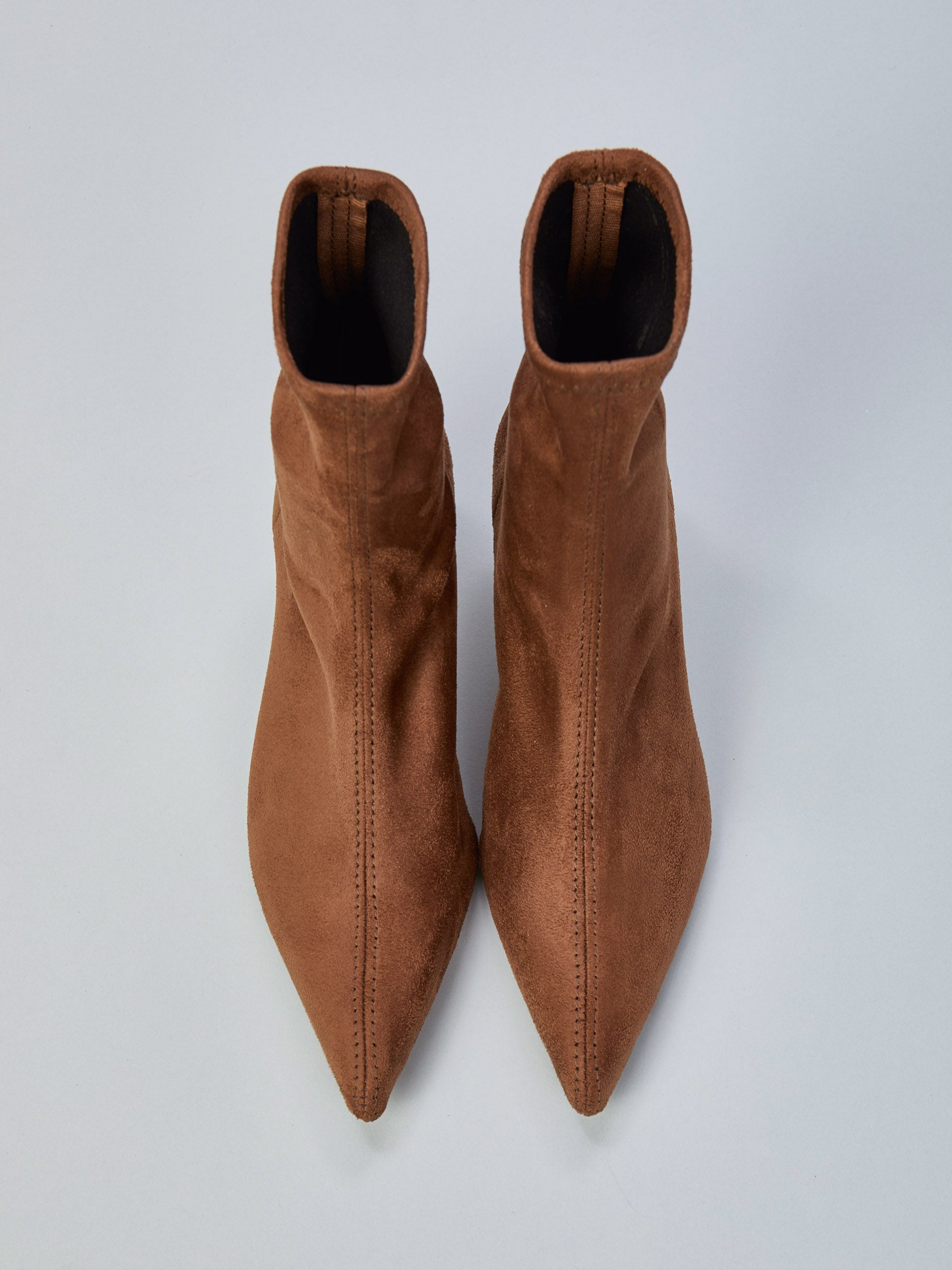 Stretch suede ankle boots