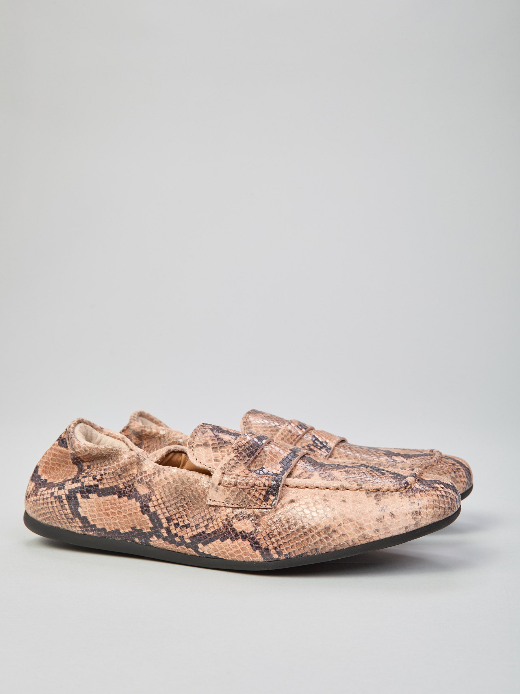 Python print leather loafers