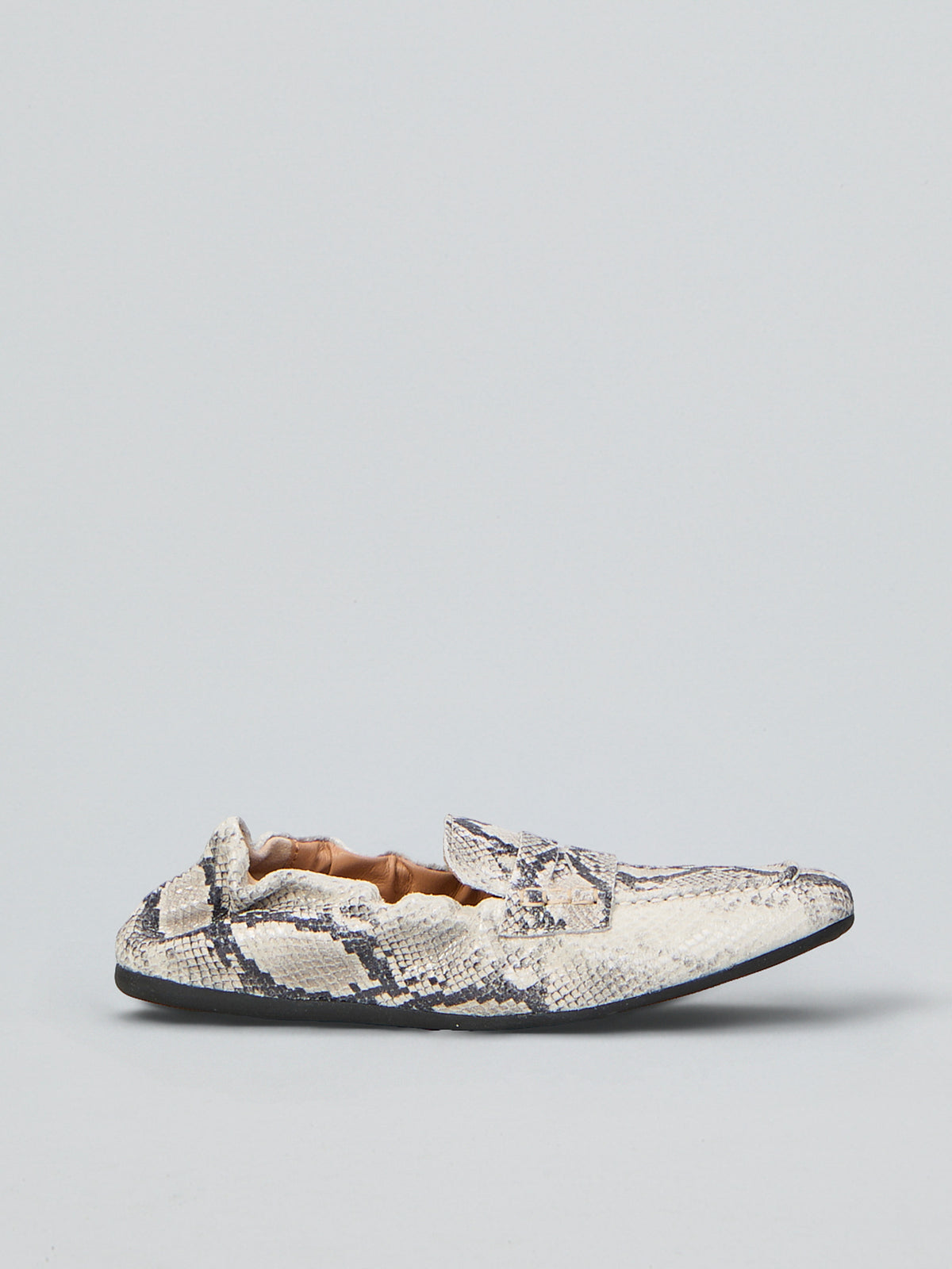 Python print leather loafers
