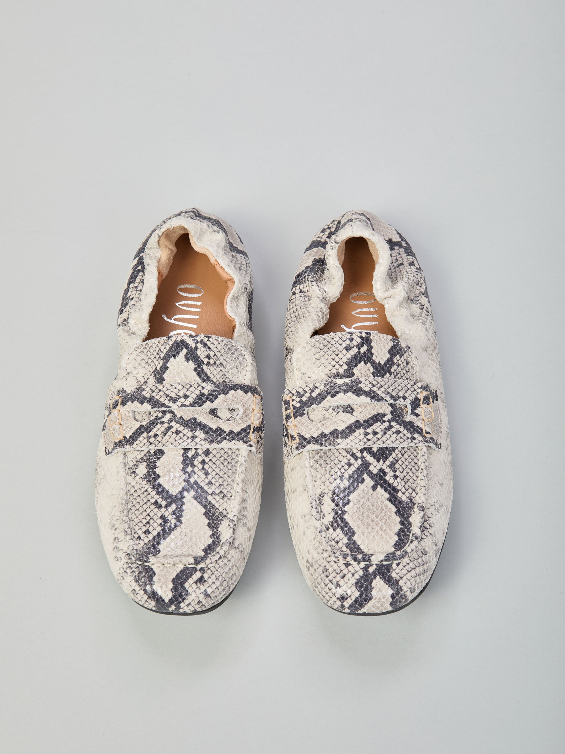 Python print leather loafers