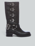Bottines biker en cuir avec boucles