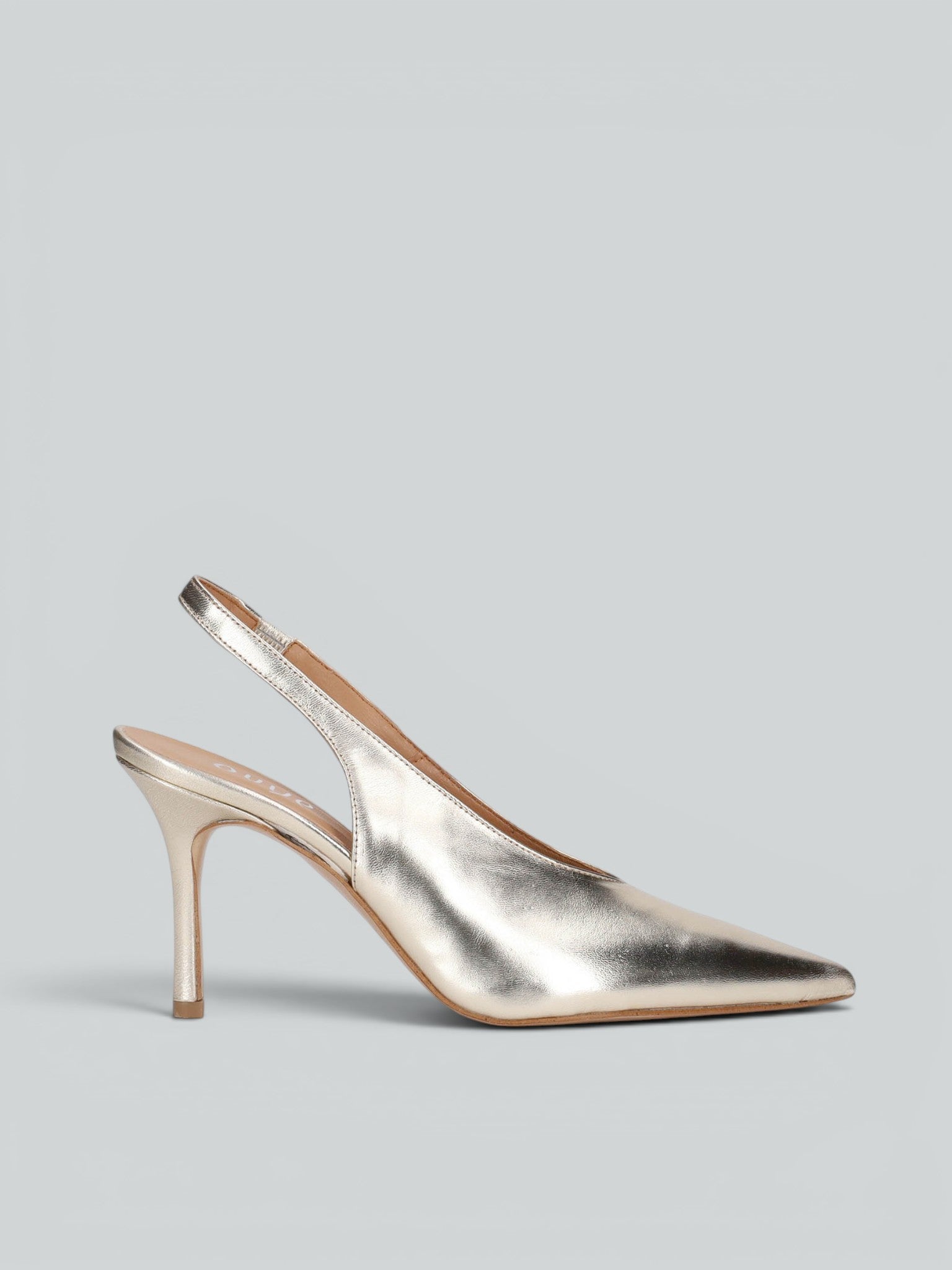Laminated leather slingback