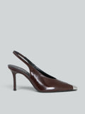 Slingpumps aus Leder