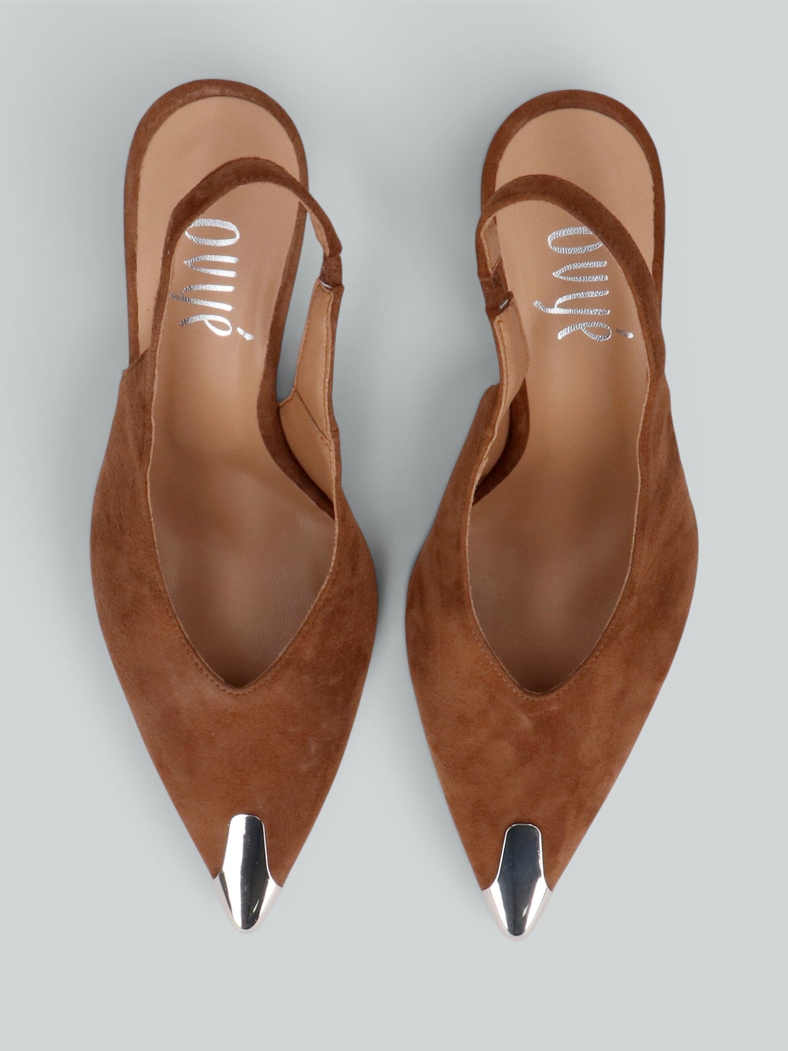 Slingpumps aus Veloursleder
