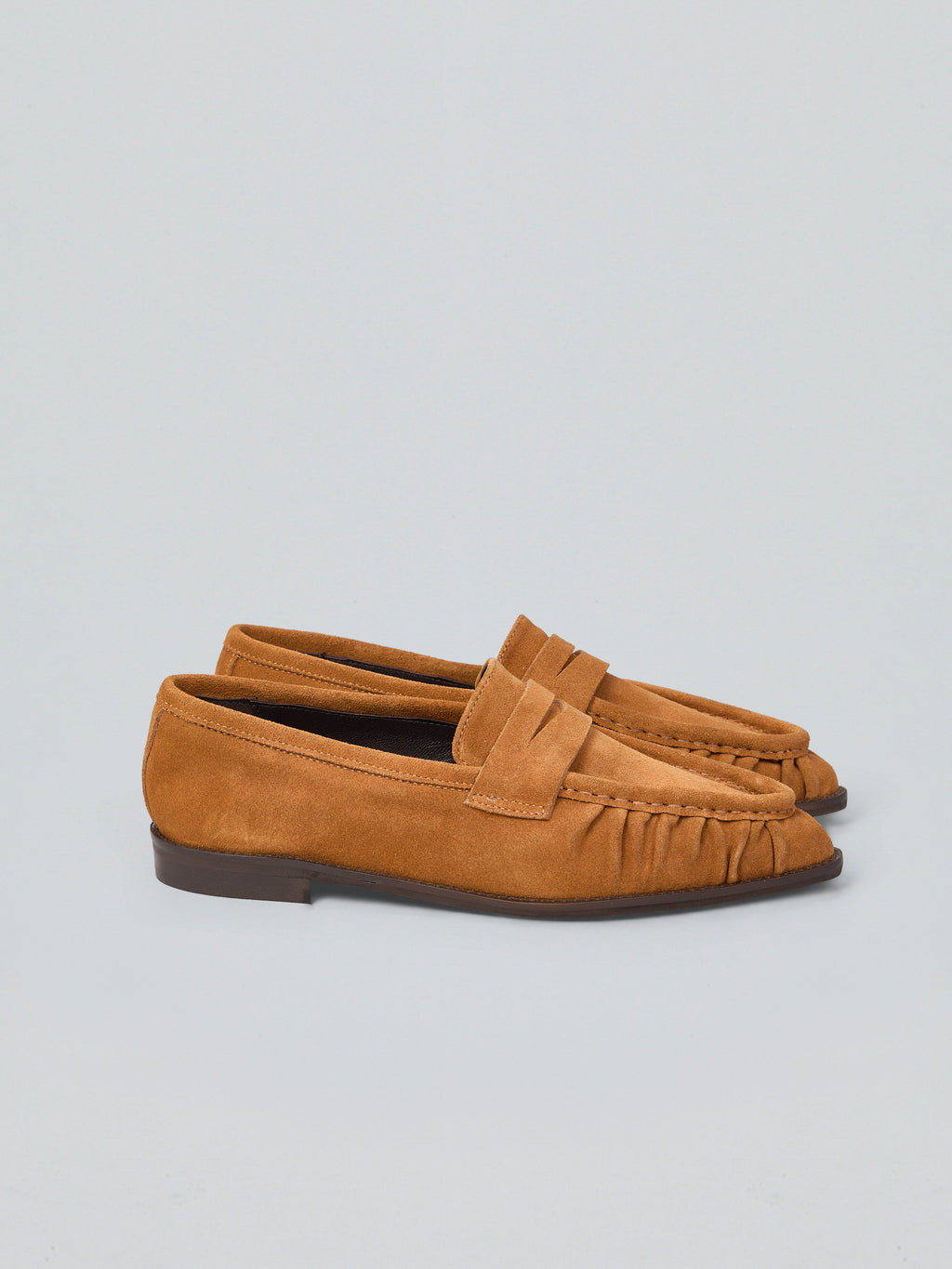 Pointed suede loafers