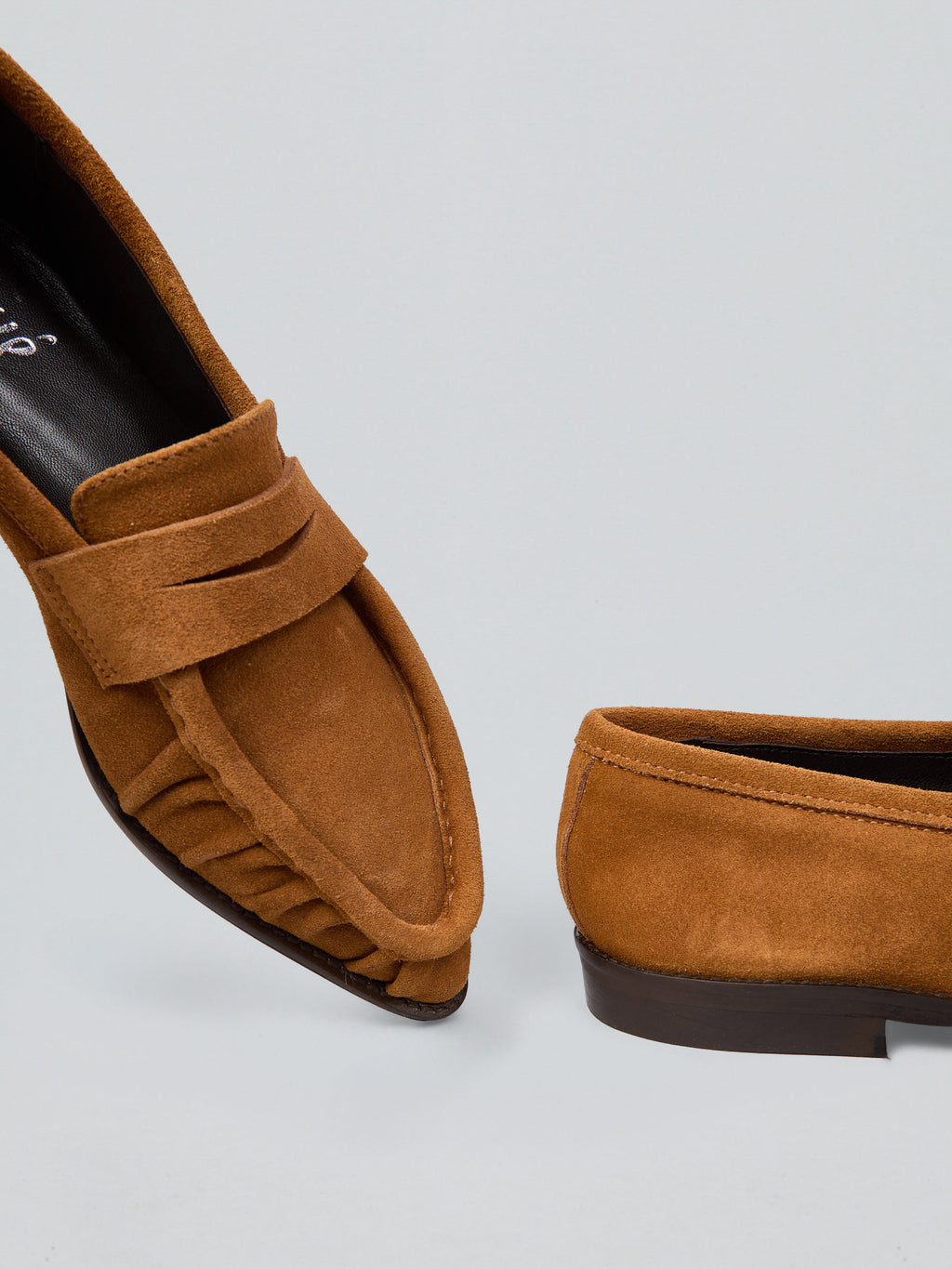 Pointed suede loafers