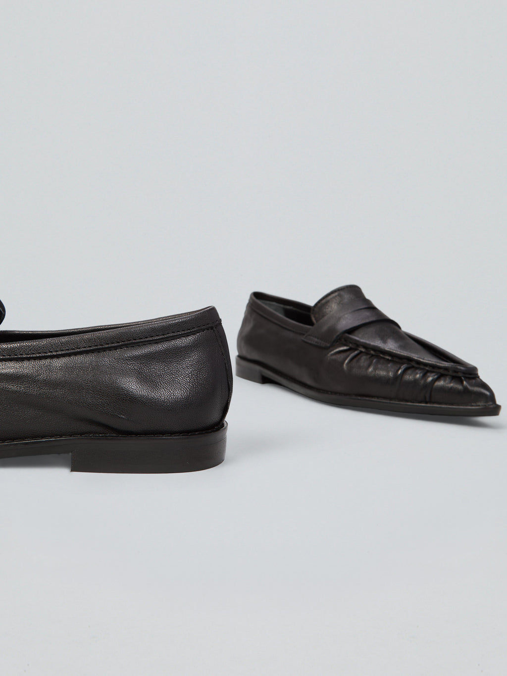 Pointed leather loafers