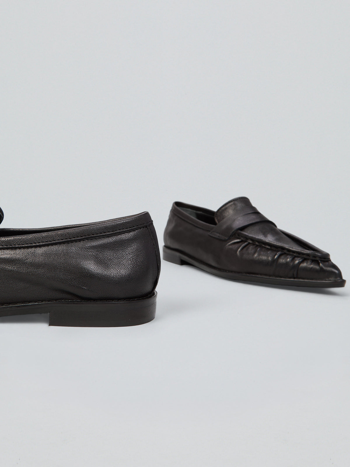 Pointed leather loafers