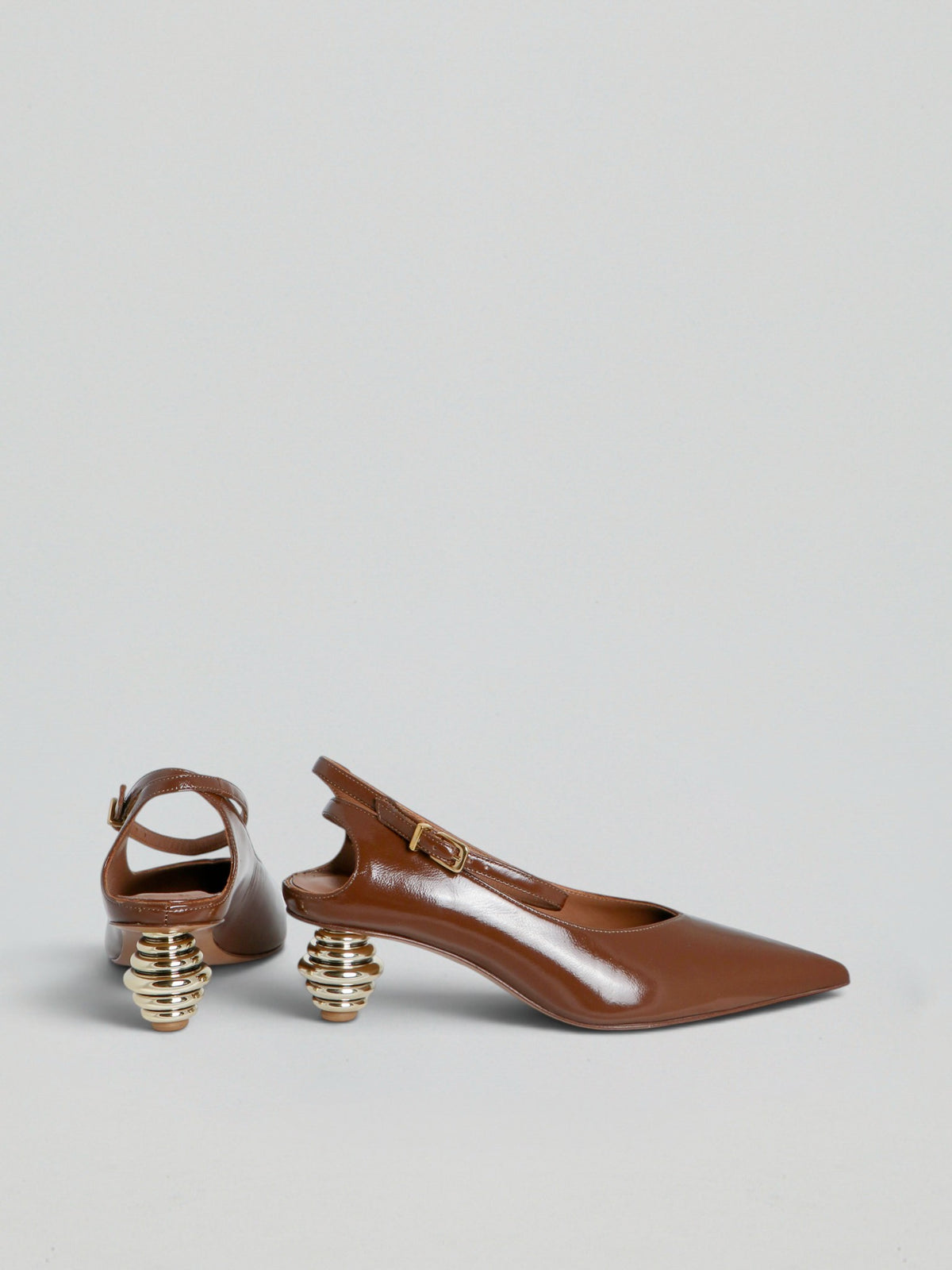 Leather slingbacks