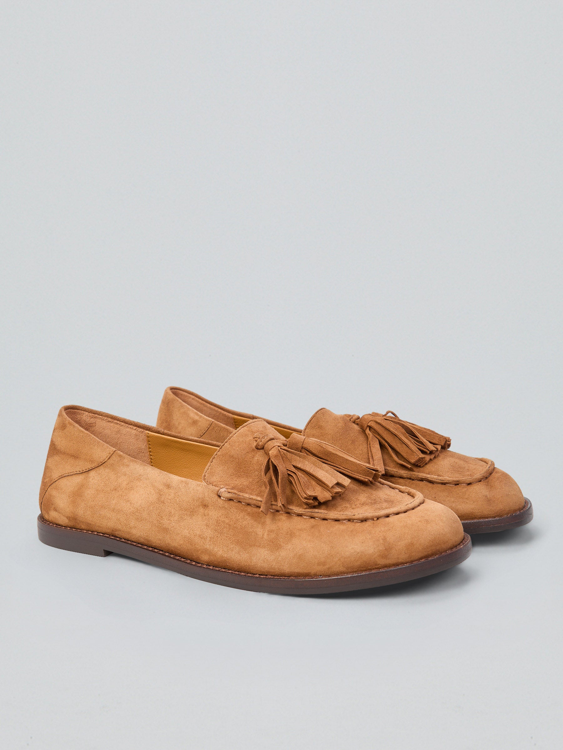 Suede loafers with tassels