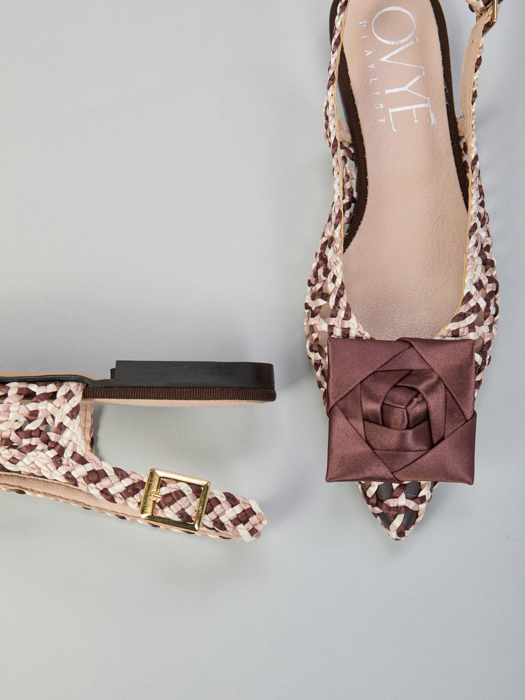 Woven slingback flats