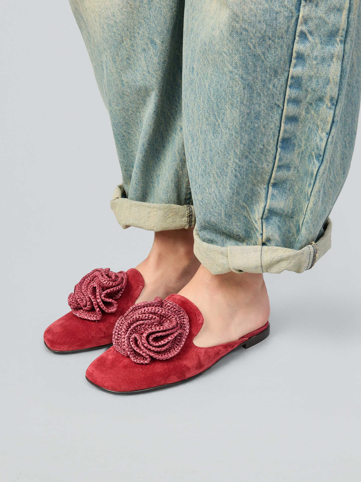 Suede mules