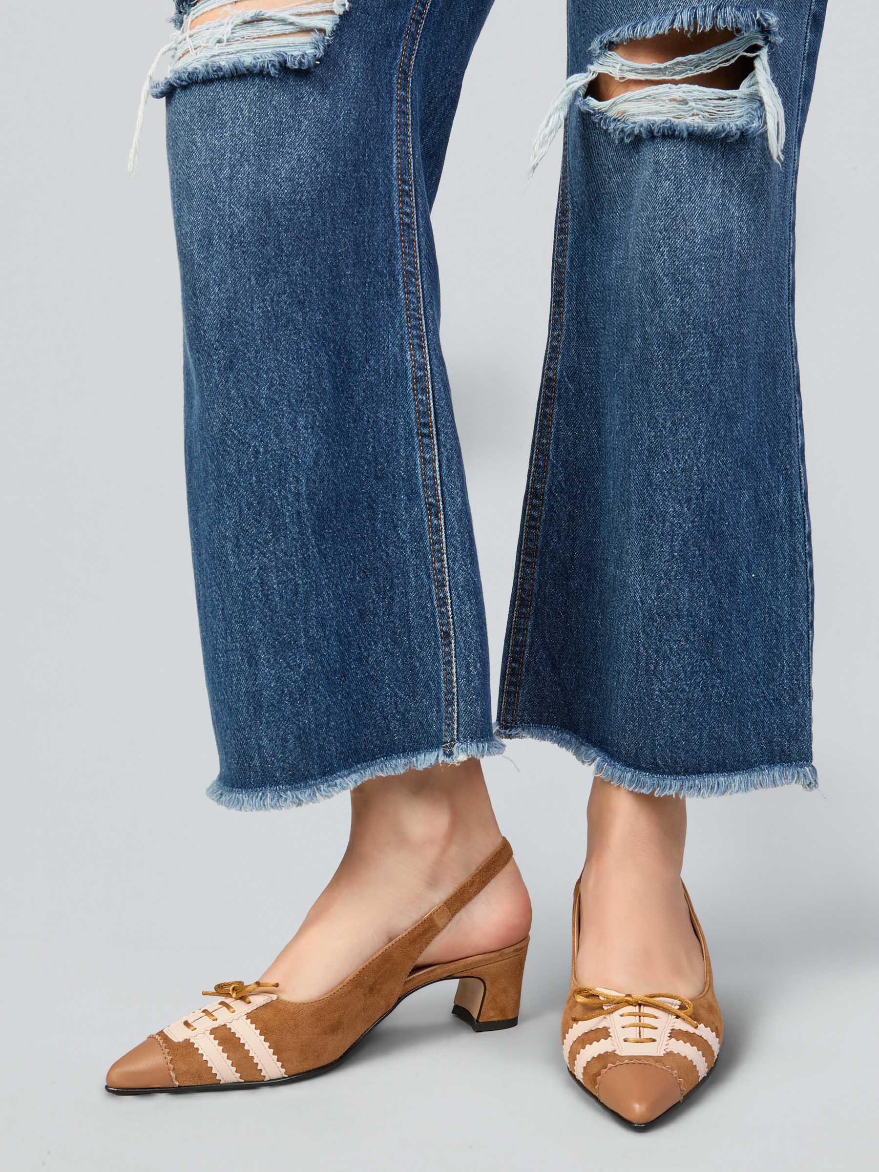 Wildleder-Slingpumps