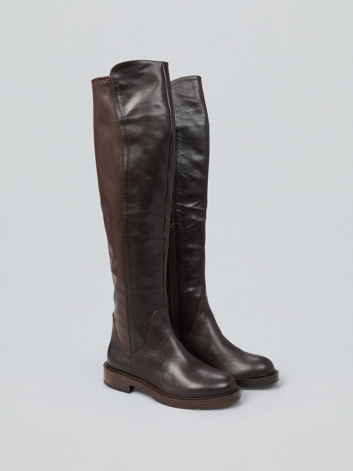 Stivali stretch in pelle