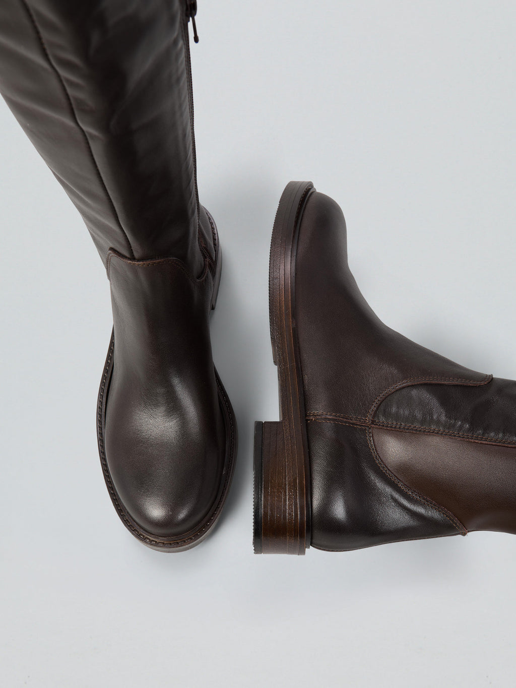 Stivali stretch in pelle