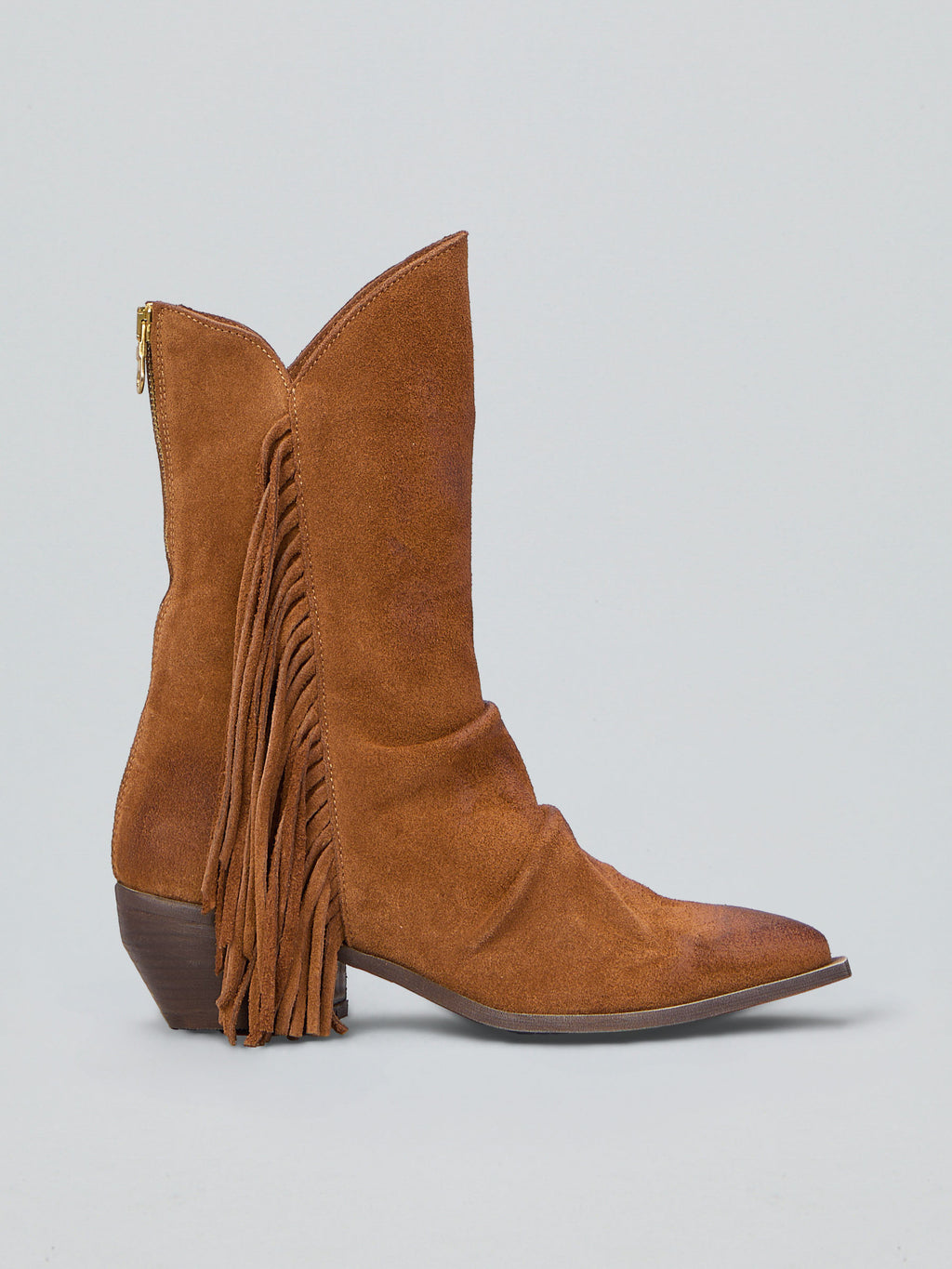 Wildlederstiefel mit Fransen