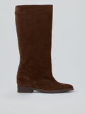 Suede boots with internal wedge