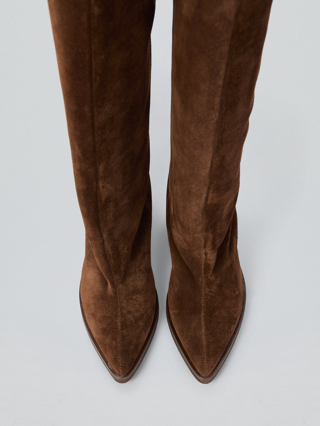 Suede boots with internal wedge