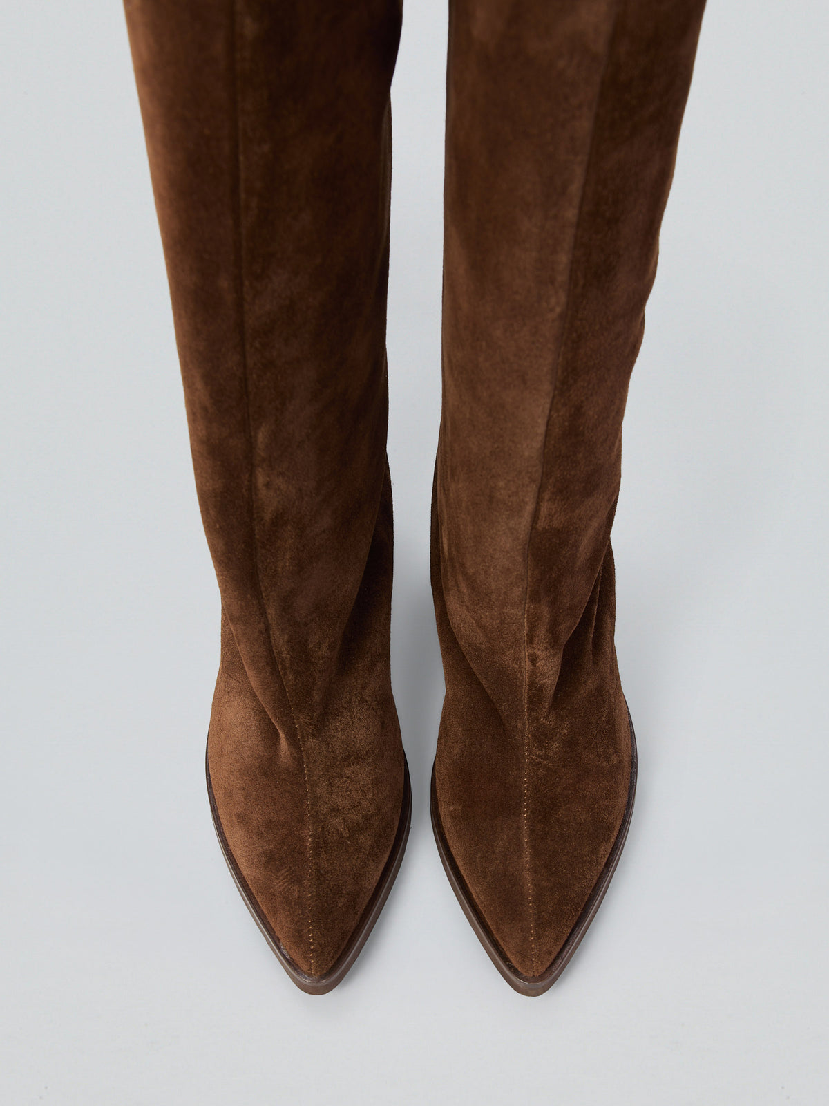 Suede boots with internal wedge