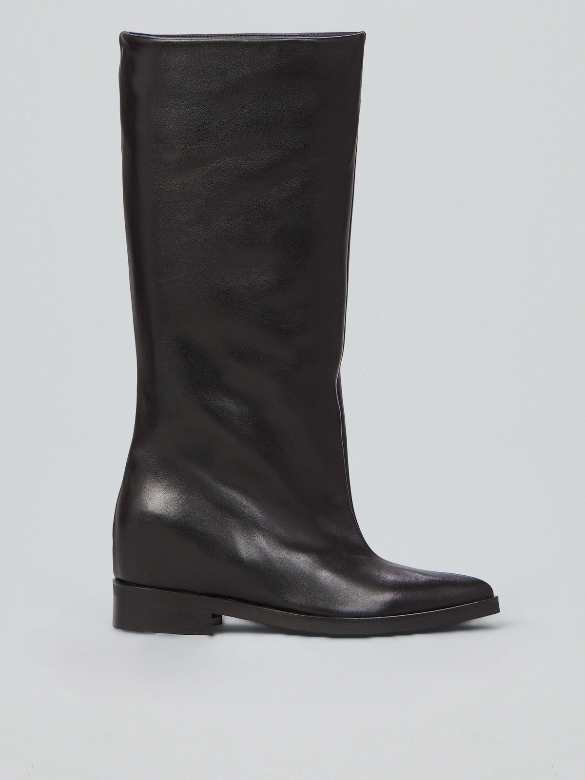 Lederstiefeletten mit innenliegendem Keilabsatz