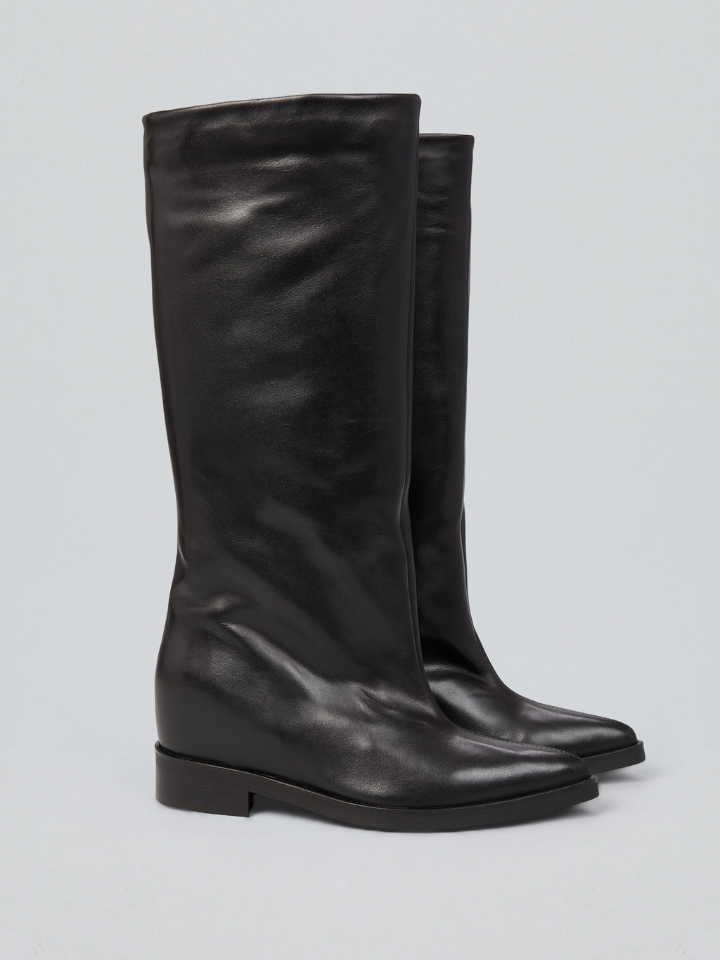 Lederstiefeletten mit innenliegendem Keilabsatz