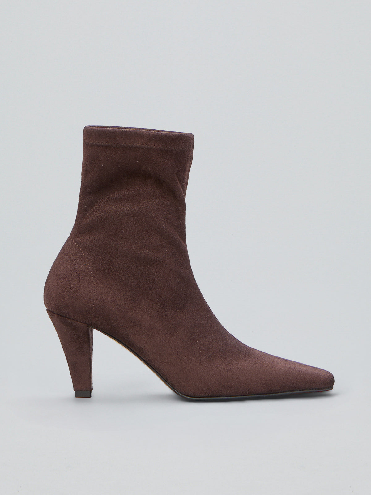 Stretch suede ankle boots