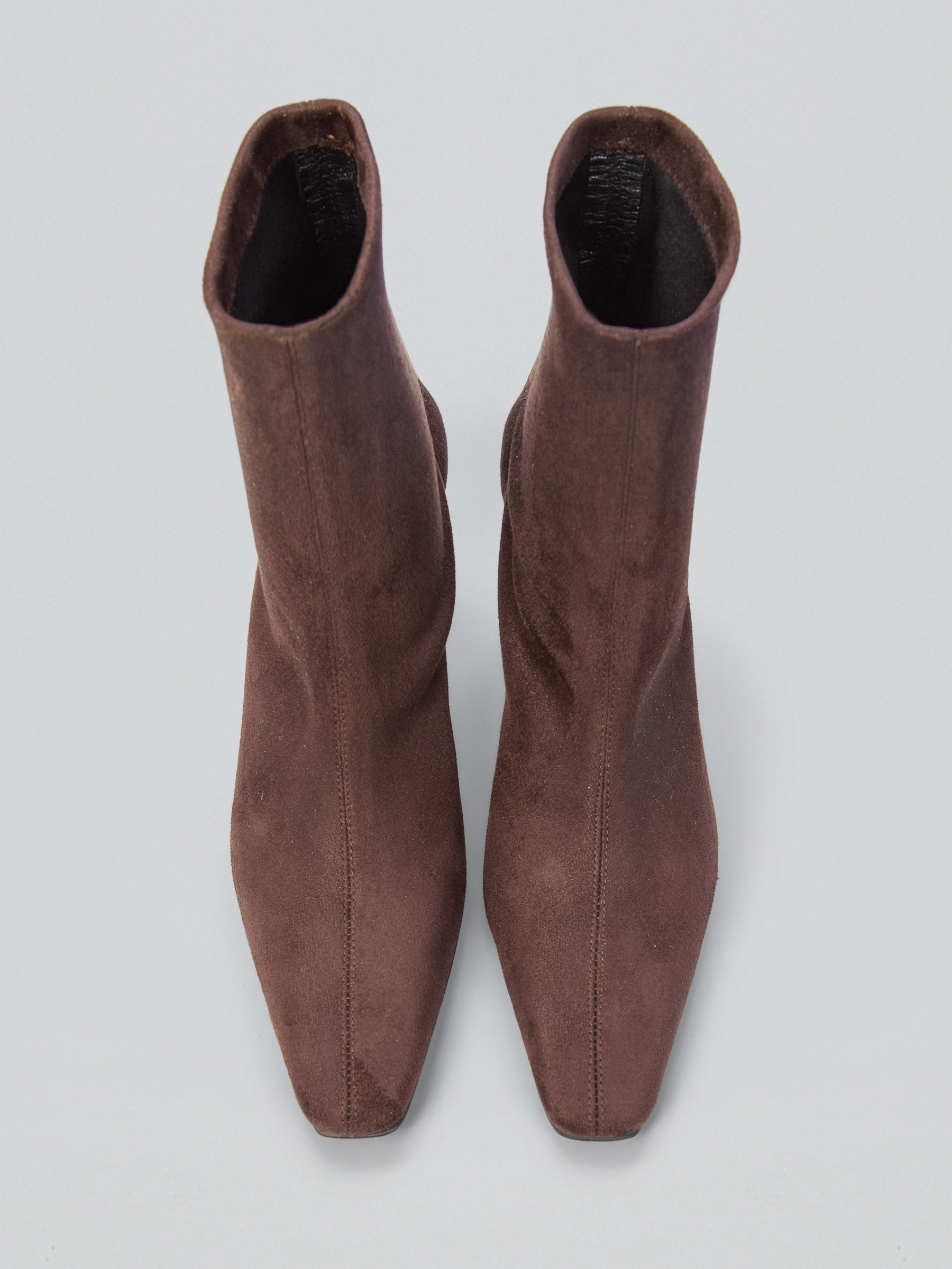 Stretch suede ankle boots