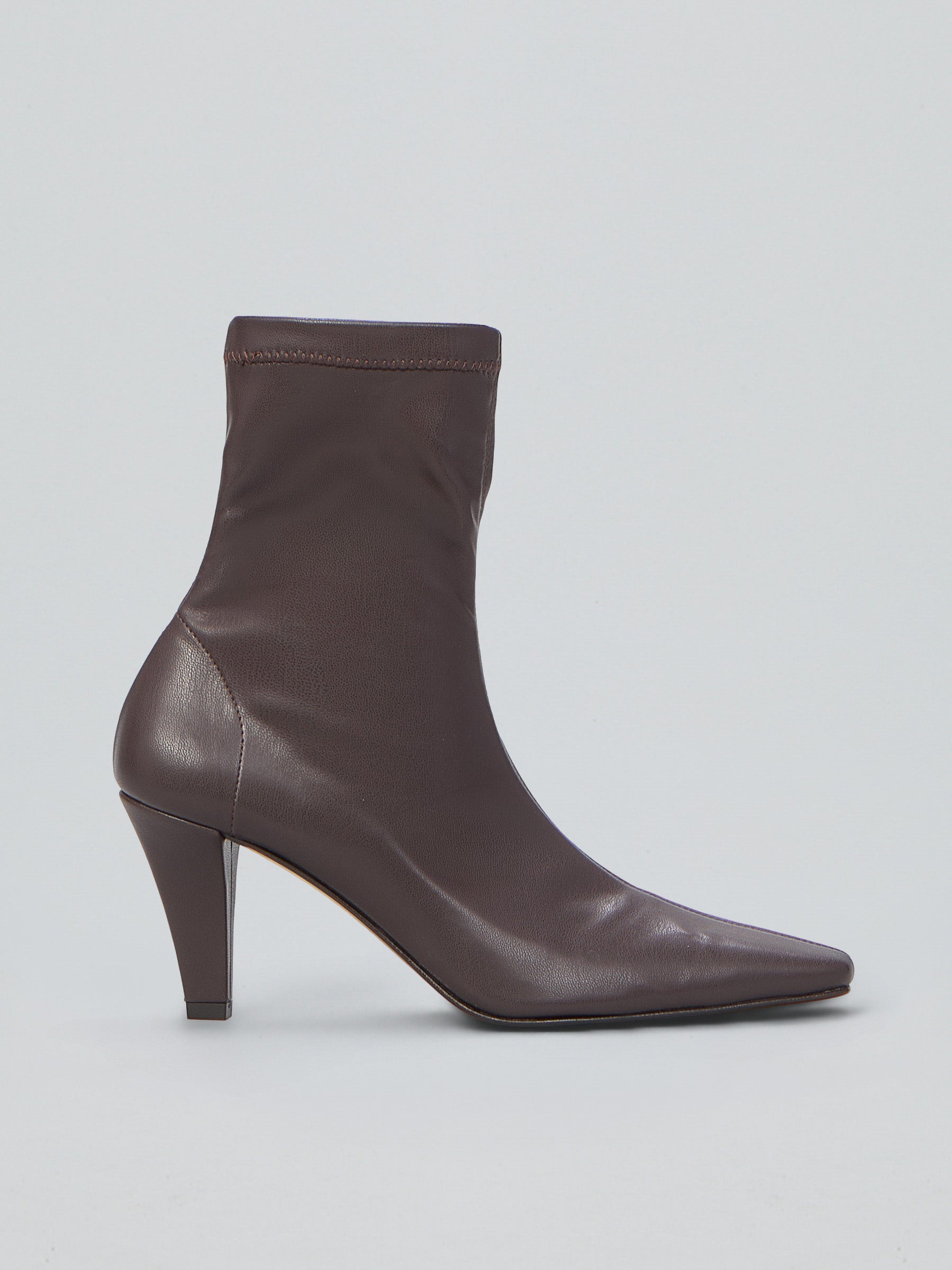 Stretch leather ankle boots