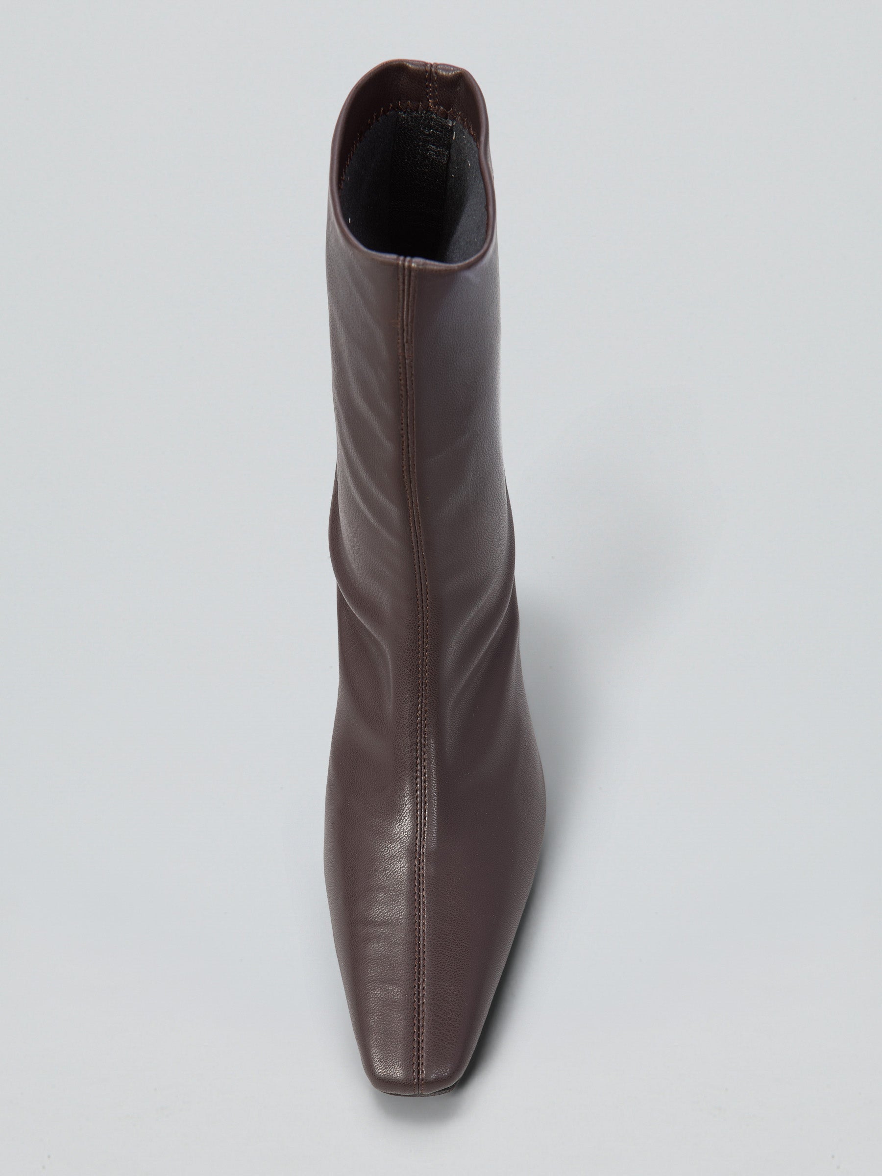 Stretch leather ankle boots
