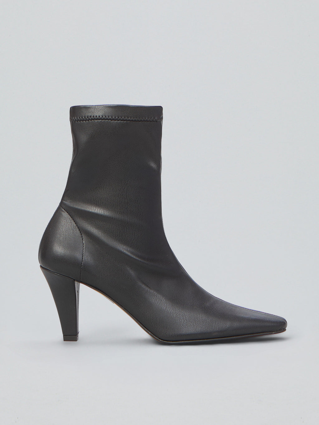 Stretch leather ankle boots