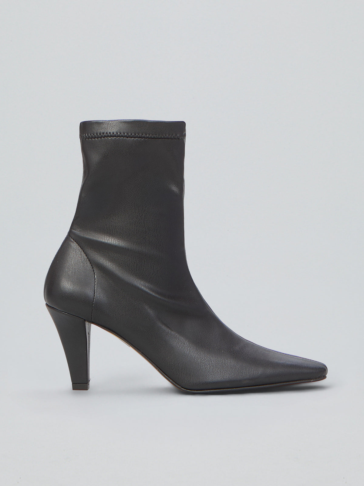 Stretch leather ankle boots