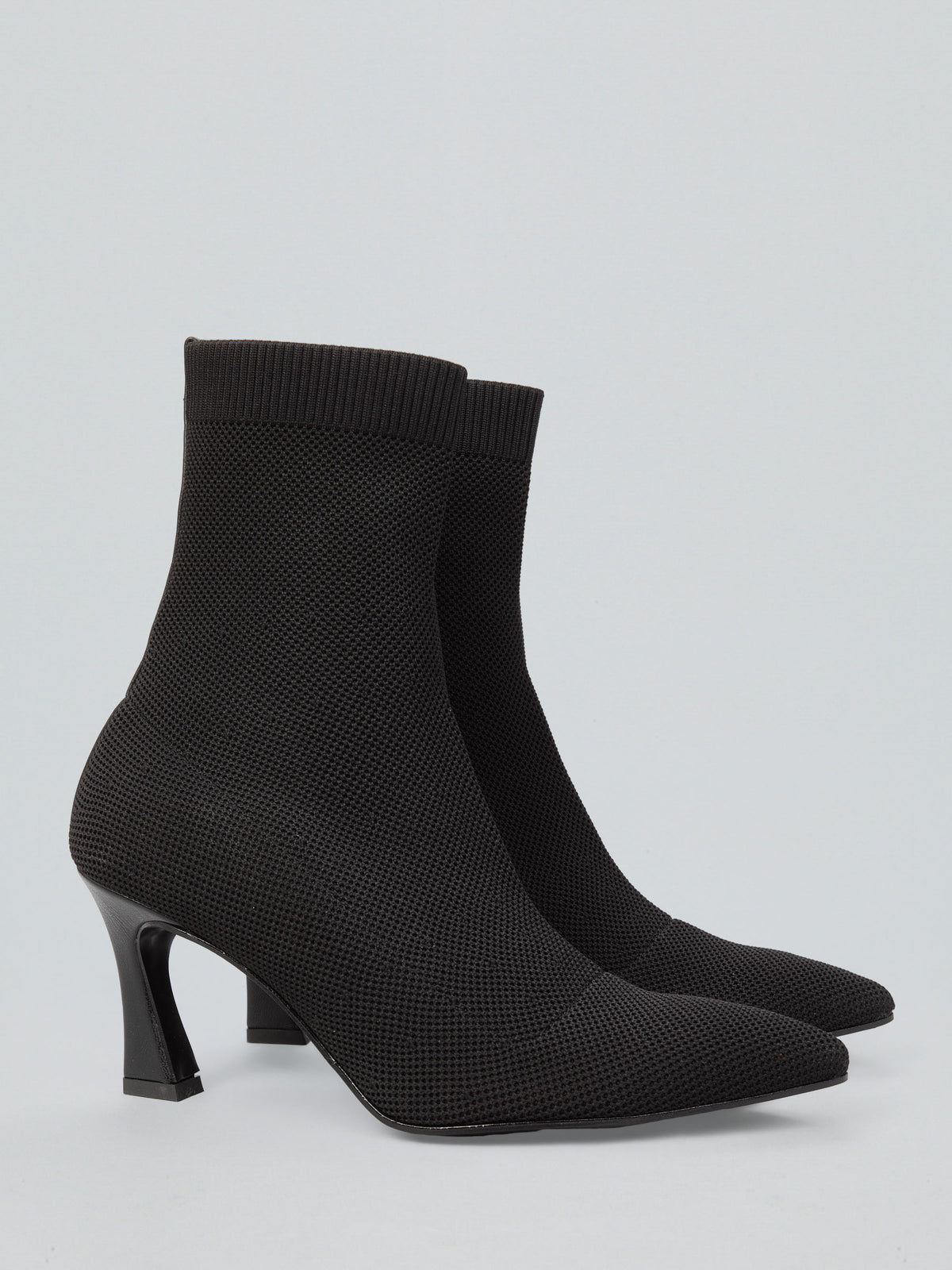 Stretch fabric ankle boots