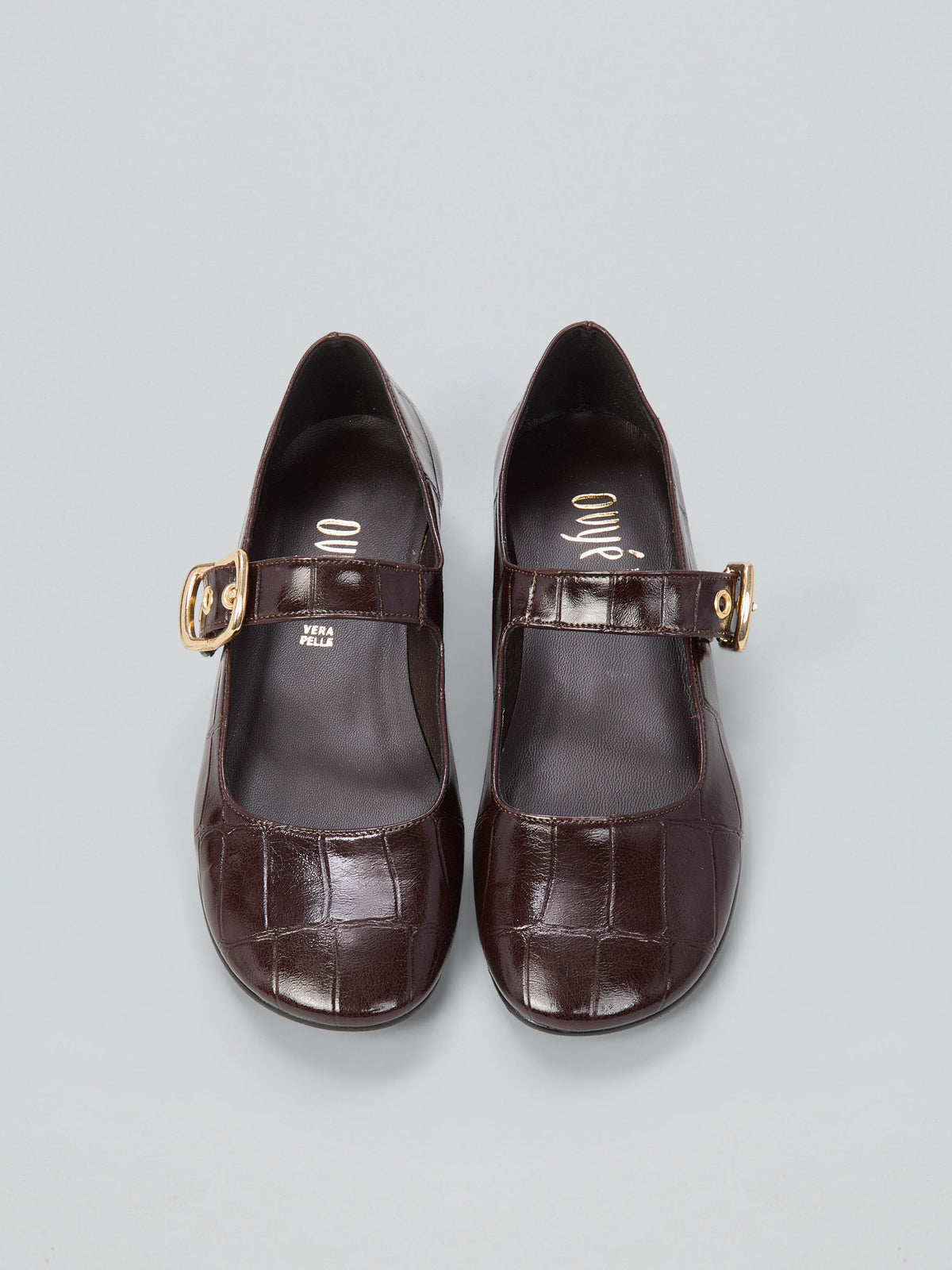Crocodile print Mary Janes
